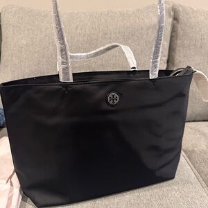 Tory Burch Black Small Nylon Tote Bag